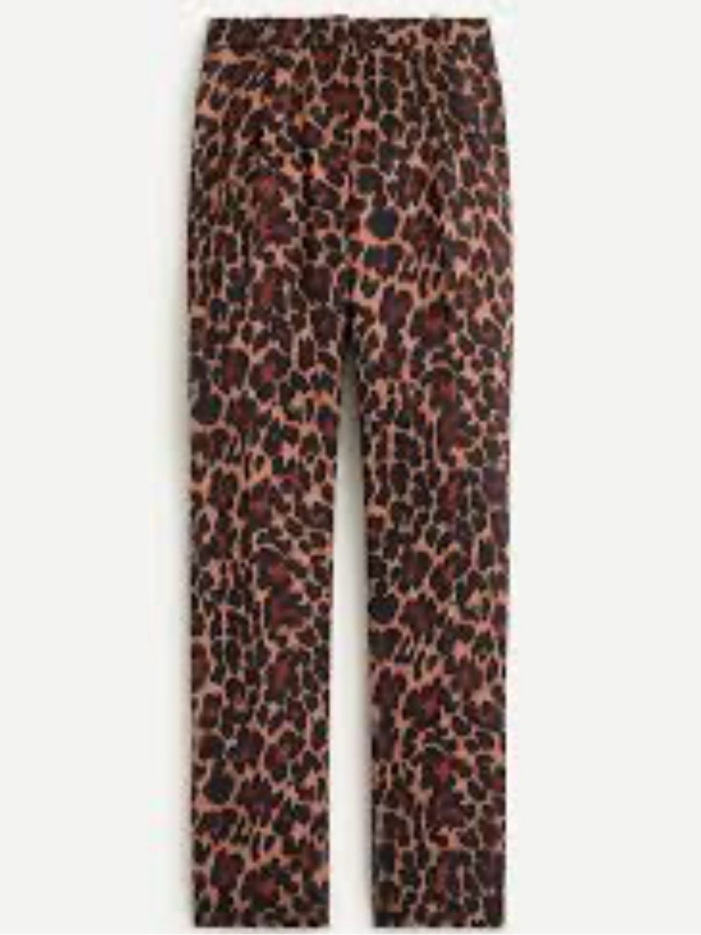 J. Crew Black and Brown Satiny Leopard-Print Pants